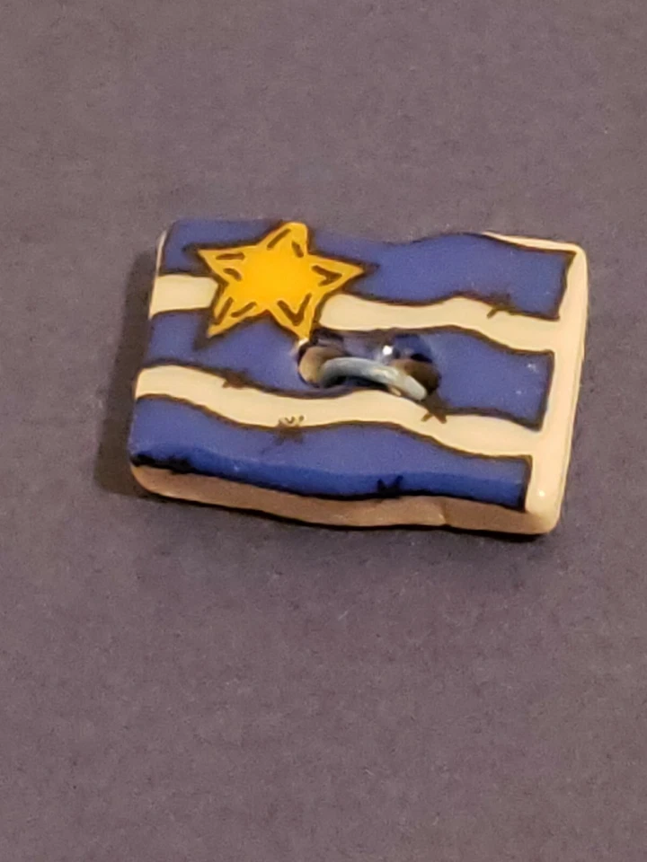 2 Ceramic Flag theme Buttons Flat Sew Thru Craft Quilt Patriotic 4th of July - Image 3 of 3