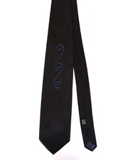 NWT ALTEA Milano pure silk TIE black blue luxury handmade Italy