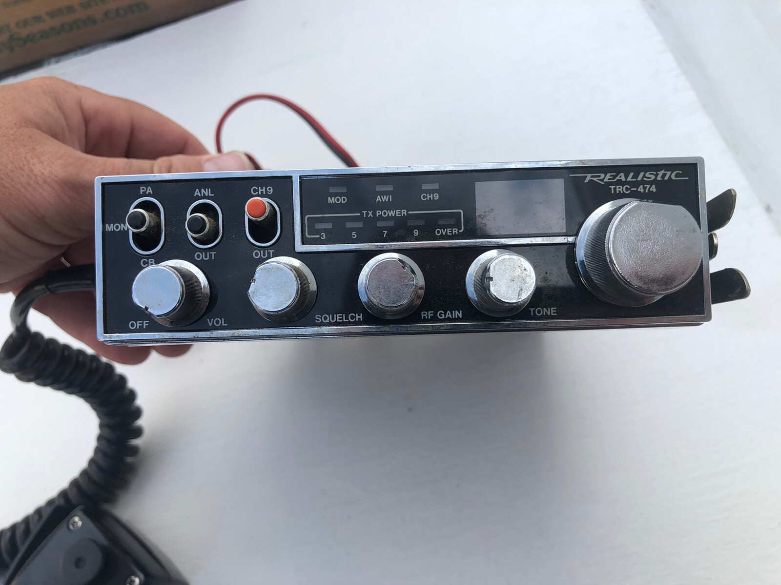 Vintage Realistic TRC474 40 CH CB Radio UNTESTED. W/ Mic And Power