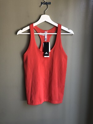 NWT! Adidas Wanderflow Warp knit Tank Top Racerback Red Size