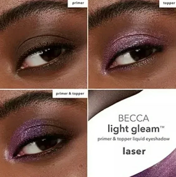 Sombra de ojos BECCA Light Gleam imprimación púrpura Topper ciruela láser TAMAÑO COMPLETO NUEVO Foto 3 de 3