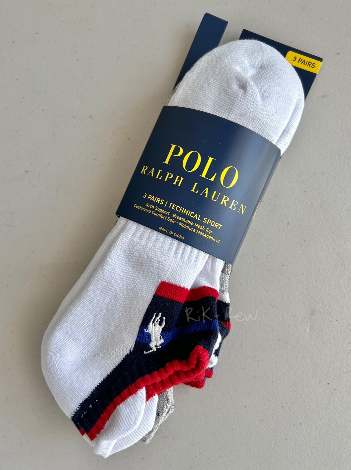 Polo Ralph Lauren Calze Basse Tecniche Sport Uomo 3 Paia Pony Americana