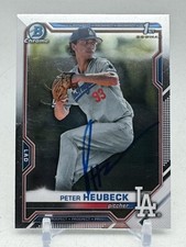 2021 Bowman Draft Chrome #BDC-146 Peter Heubeck SIGNED  Los Angeles Dodgers