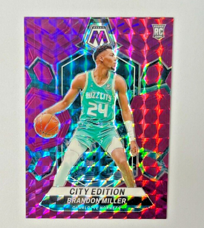 2023/24 Panini Mosaic BRANDON MILLER RC City Edition Purple Mosaic Prizm 84/99