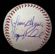 LENNY HARRIS WAYNE ROSENTHAL HAND SIGNED X6 BASEBALL W/JSA/COA WM JD 93024