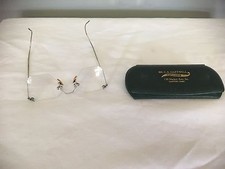 VTG M H H HAMPTON HEXAGON 12K GF WIRE RIM GLASSES WITH CASE STEAMPUNK