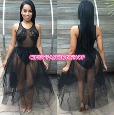  New Women Ladies Clubwear Hollow Out Lace Bandage TUTU Party Ball Gown Dress