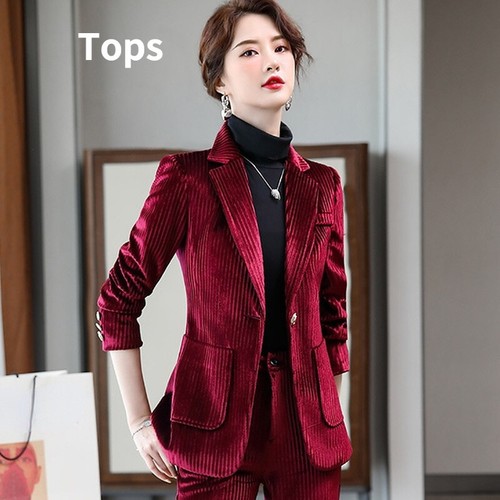 Lady Warm Velvet Blazer Jacket Coat 