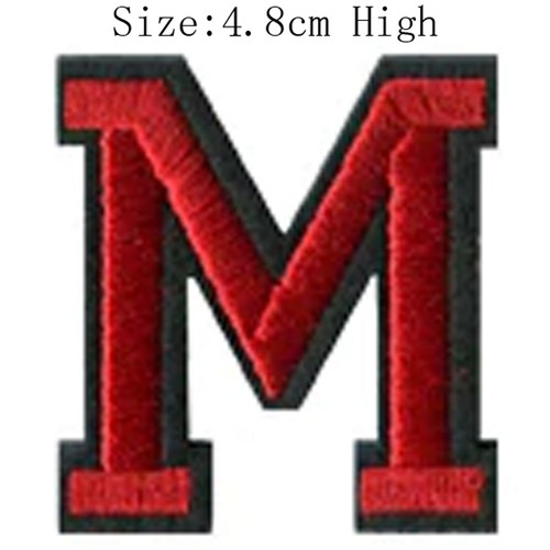Red Alphabet iron on patch All Letter A-Z 0-9 iron-on patches any word or number - Picture 17 of 46