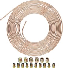 25 Ft. 3/16 OD Copper Nickel Brake Line Tubing Coil and Fitting Kit, 25 Ft of 3/