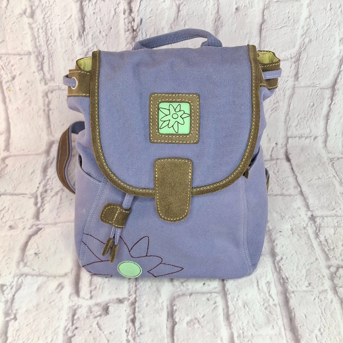 Sherpani Iris Backpack Purple Canvas With Floral Embroidery & Adjustable Straps Purple Iris Floral Design Multifunctional Backpack – Rose Cao main image 3