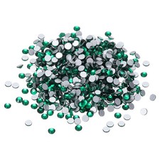 SS3/1440Pcs Glass Diamante Rhinestone, Man Made Gems, Dark Green