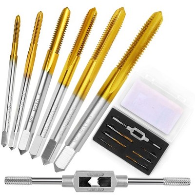SMJXTOP 6Pcs Metric Tap Set with 1Pc Tap Wrench, M2 HSS Thread Tap Set from M...