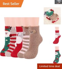 5 or 6 Pairs Fuzzy Warm Slipper Socks for Women - Cozy Microfiber Collection