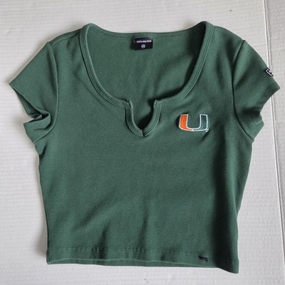 Hype & Vice University Of Miami Crop Cropped Cali Tailgate Top Size M