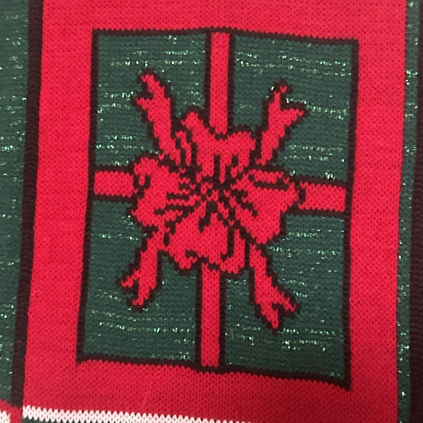 Vintage Nutcracker Christmas Pullover Sweater Sparkly Green Red Large