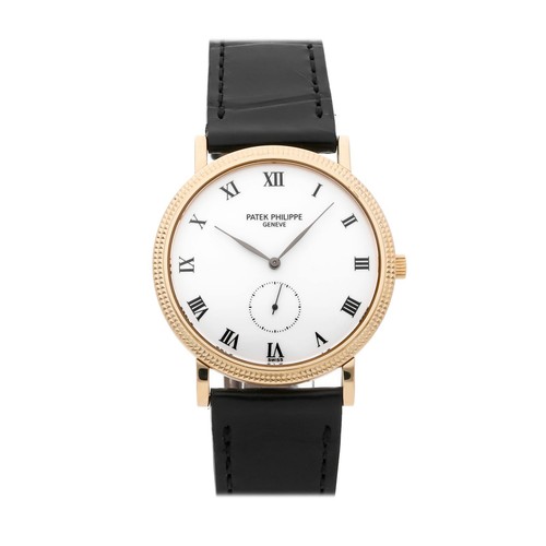 Patek Philippe Calatrava Gold Manual 33mm White Dial Strap Watch 3919J-001