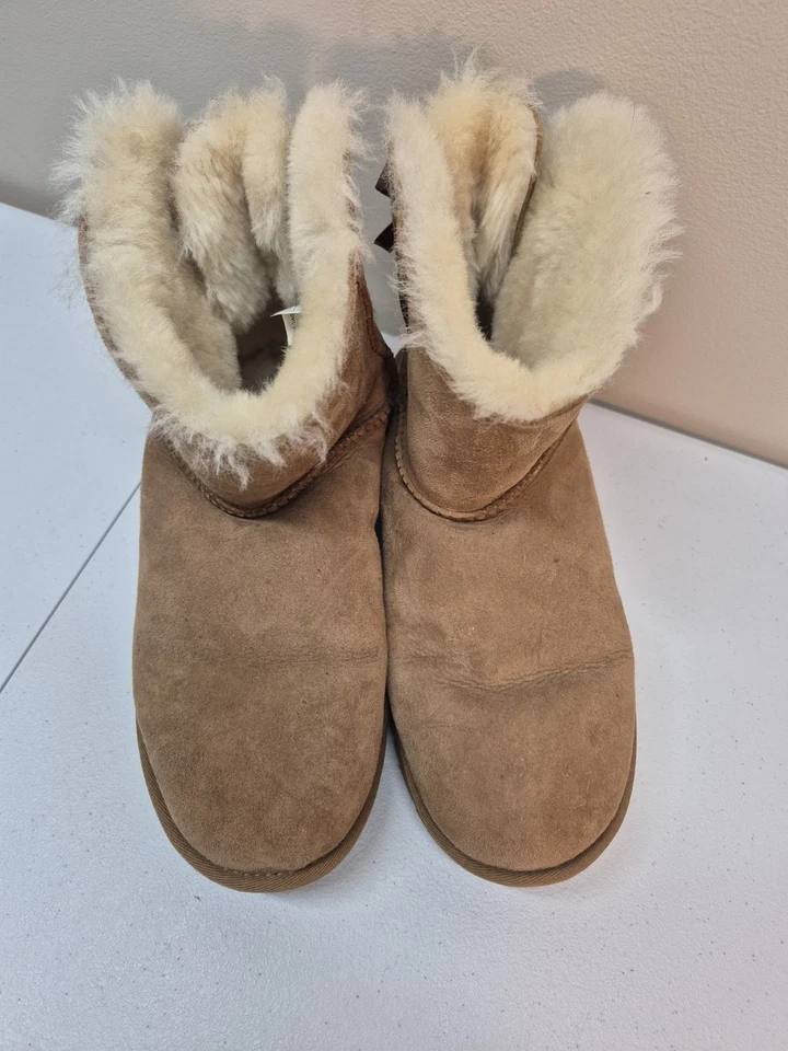 Mujer UGG Botas Zapatillas Talla 9 Pajarita S/N 1016501 Tostado Suela Azúcar Foto 4 de 4