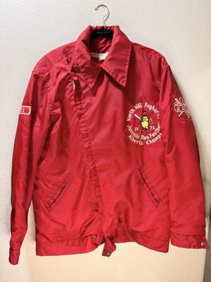 Vintage 1960s-70s Red Baseball Jacket Men Sz XL Alberta MLB Canada 1/1 Rare