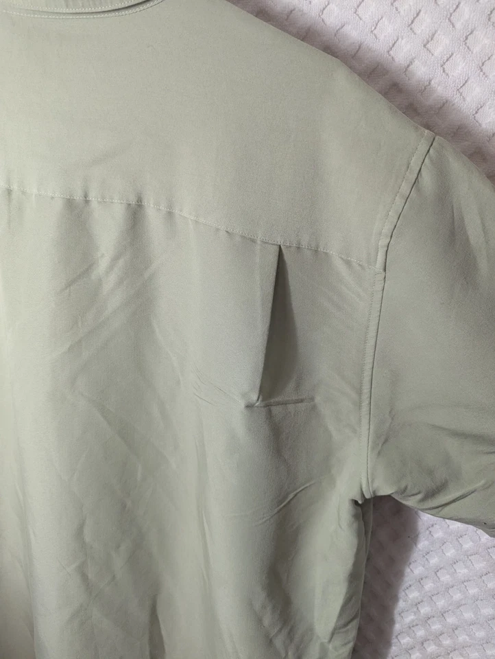 CAMISA MANGA CORTA CUBAVERA HOMBRE XL VERDE Y BLANCO BORDADA Foto 4 de 4