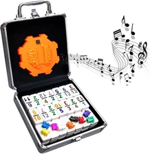 Mexican Train Dominoes Set, Hub with Real Train Sound, Double 12 Colored Number