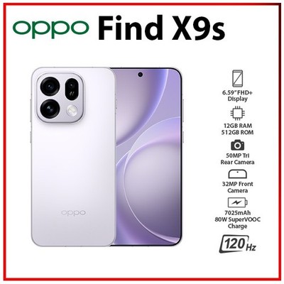 (New) OPPO Find X9S 5G 12GB+512GB LAVENDAR Dual SIM Global Android Mobile Phone
