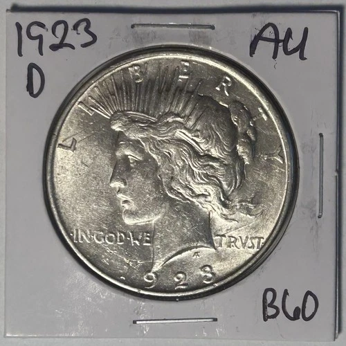 1923-D Peace Silver $1 Dollar Coin Choice AU++