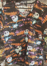 Disney Nightmare before Christmas scrub top Halloween Tim Burton women size XL