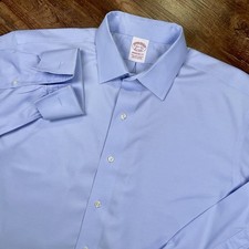 Brooks Brothers Madison Dress Shirt Blue Men  s 16.5-32 French Cuff Non Iron