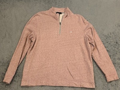 Tailor Vintage 1/4 Zip Pullover Mens XL Pink Heather Long Sleeve Casual