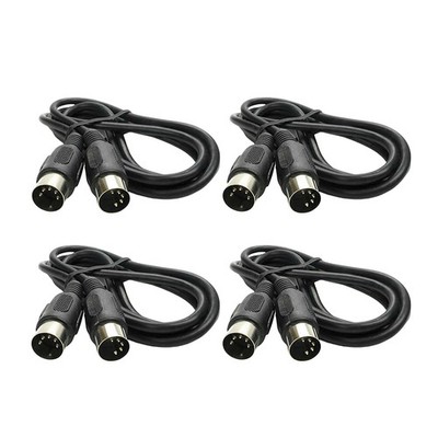 Stable Connection 4pcs MIDI 5-pin Male to Male Connecting Wire 100% Brand New