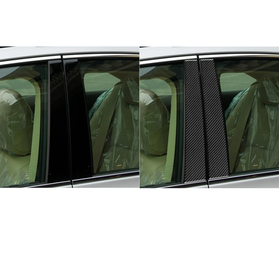 6Pcs Real Carbon Fiber Exterior B-pillar Panel Cover For Lexus ES ES350 2006-12 - Изображение 4 из 4