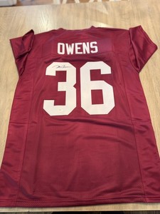 Steve Owens of the Oklahoma Sooners Signed Maroon Custom Jersey PSA Certified