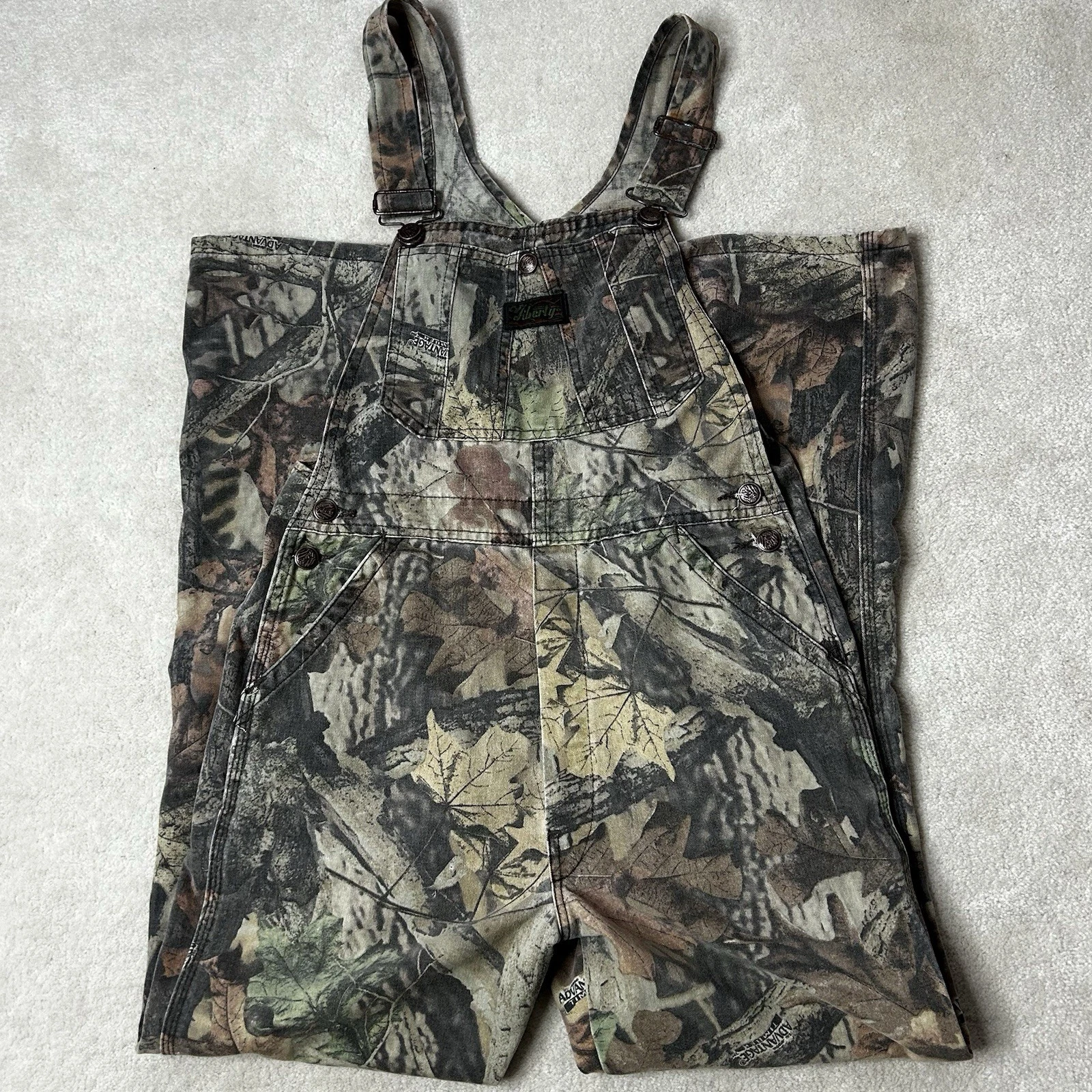 Vintage 90s Liberty Realtree Bib Overalls Advantage Timber Camo Men'Size 32x28