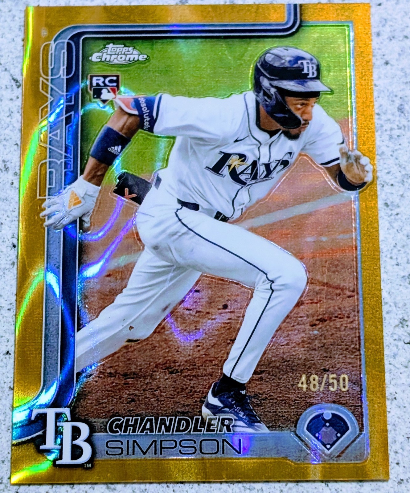 2025 Topps Chrome Update Chandler Simpson RC Gold Lava /50 #USC179