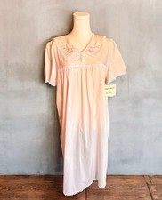 NWT Vintage Cachet Nightgown Pink Cotton Embroidery Lace Sz Large Sears Batiste