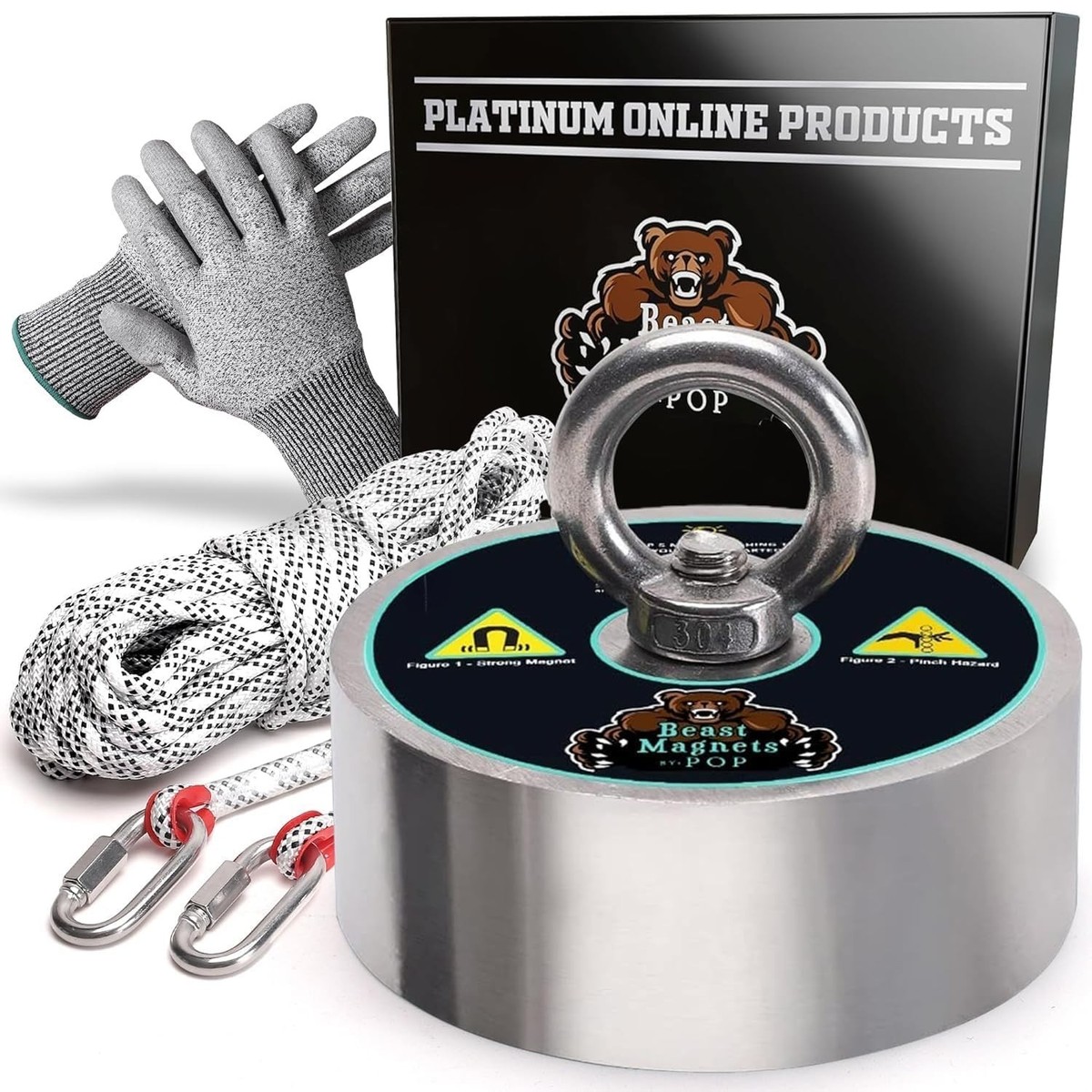 3000lb Complete 360 Degree Magnet Fishing Kit | Includes Strong