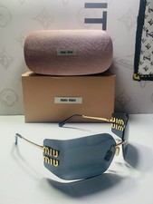 MIU MIU MU 54YS 5AK5S0 GOLD-DARK GREY WOMEN'S SUNGLASSES 80MM AUTHENTIC NEW