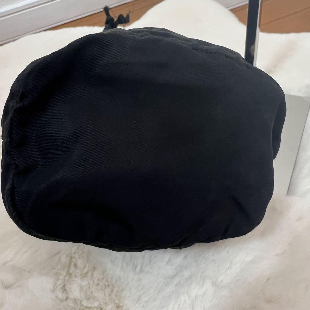 PRADA Nylon Drawstring Pouch Black Triangle Logo … - image 6