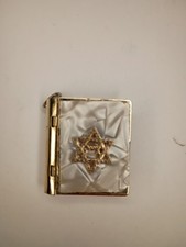 VINTAGE 1.25" TORAH Metal & Mother Of Pearl