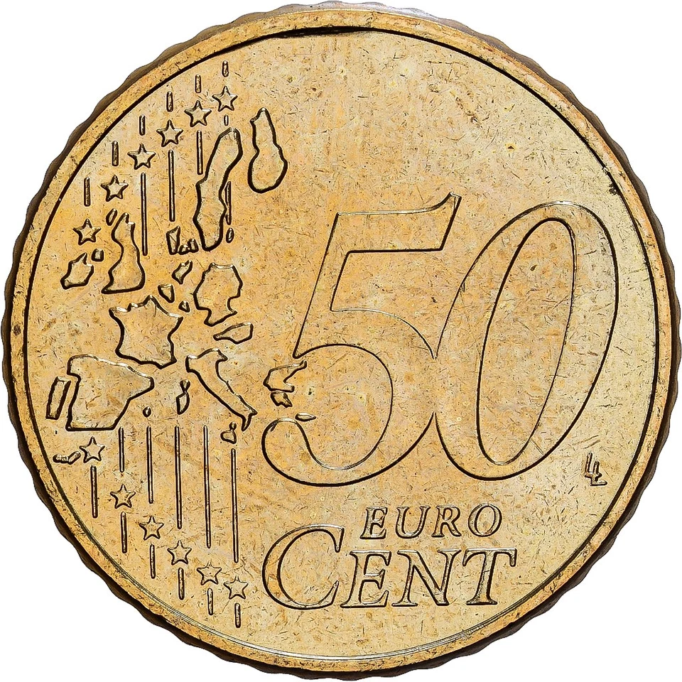 République fédérale d'Allemagne, 50 Euro Cent, 2004, Karlsruhe, Or nordique - Photo 2/2