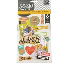 NEW 2013 Me & My Big Ideas Pocket Pages Paper Stickers 6 Sheets/Pkg Smile Kraft