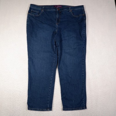 Gloria Vanderbilt Amanda Women's Blue Jeans Tapered 22W Dark Wash