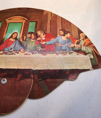 Last Supper Vtg. Trifold Hand Fan - Kearns Dykeman Chapel - Waterloo. Iowa. #112 - Picture 9 of 18