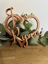 Personalised Copper 7 Years Wedding Anniversary Gift Heart Wife Husband Present 