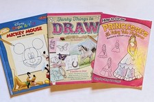 Lot Of 3 How To Draw Books- Disney, Funky, Princesses