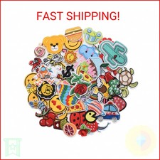 Harsgs 60pcs Random Assorted Styles Embroidered Patches, Bright Vivid Colors, Se