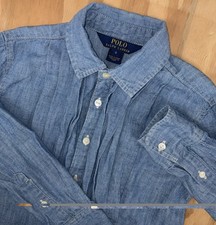 Polo Ralph Lauren Denim Chambray Shirt Dress Girls 8 Medium Wash Button Down