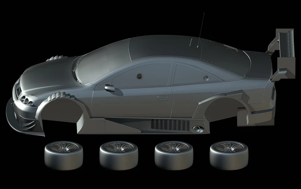 STL File - Opel Astra V8 Coupé DTM (2003) 3D Print 1/87 1/64 1/43 1/32 1/24 1/18 - Image 2 of 4