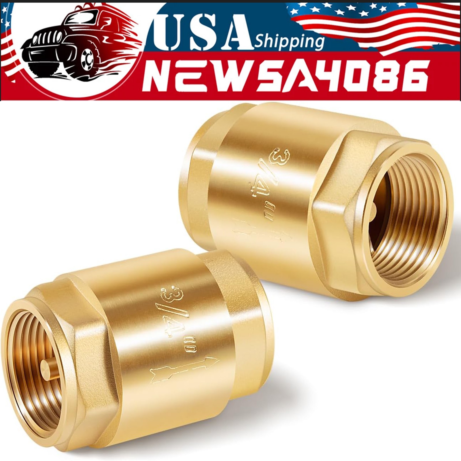 20403LF  One Way Brass In-Line Check Valve, 3/4-Inch IPS Threaded Connection